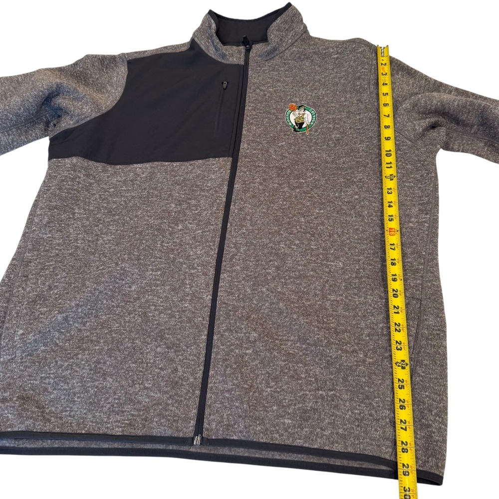 Antigua Boston Celtics Mens 2XL Full Zip Fleece Jacket Heather Grey Black‎ NBA - Picture 9 of 9